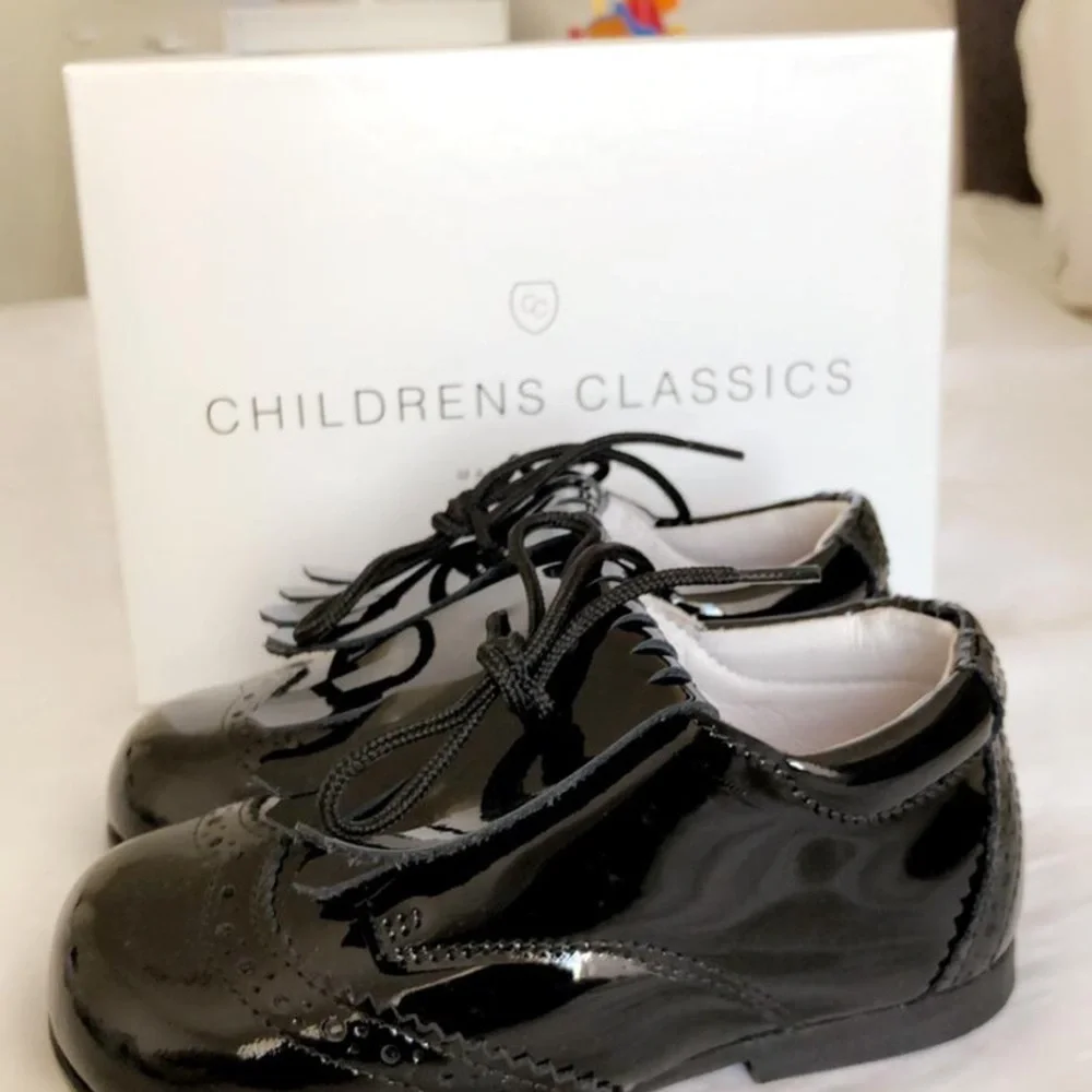 Children's Classics Black Patent Leather Brogues